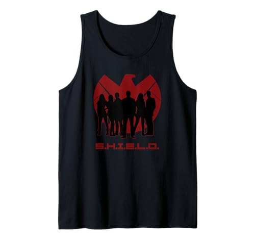 Débardeur Marvel SHIELD couleur bordeaux avec logo agents silhouette vêtement été