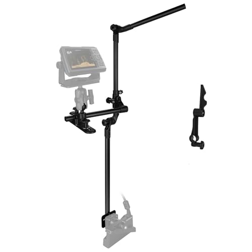 Velpaw Livescope Transducer Pole Mount for Kayak/Boat,Drill-Down Base with 1.5'' Ball, with T Bolts for Kayak Track,Portable
