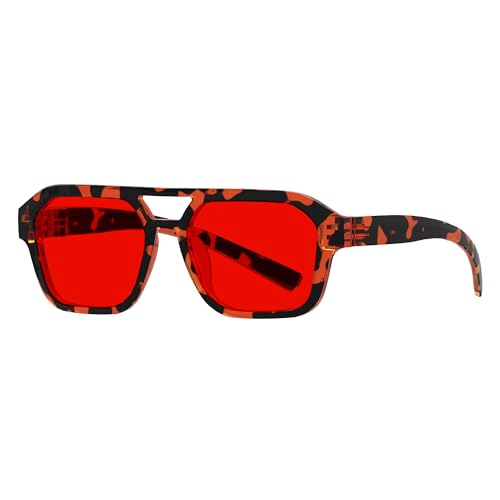 Eyekepper Red Lens Blue Light Blocking Glasses for Women Men Pilot Demi