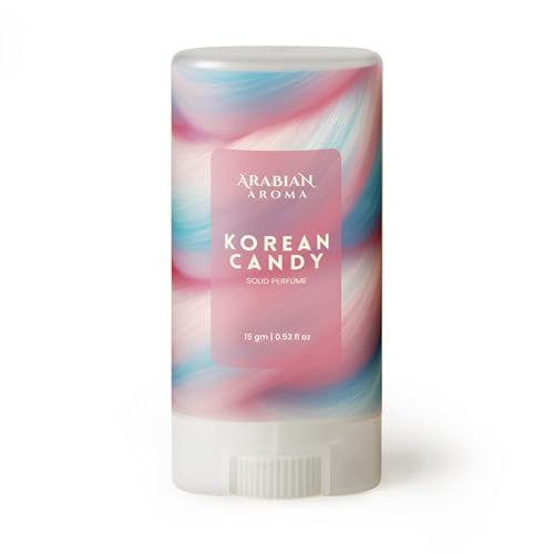 Image of Arabian Aroma Korean Candy Solid Perfume Stick 15g | Sweet Fruity Unisex Pocket Perfume | Cherry, Citrus & Candy Fragrance | Long Lasting Travel Friendly