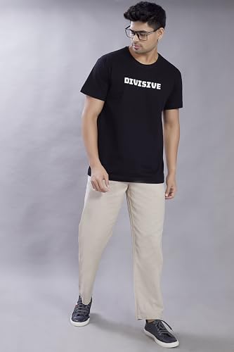 Image of DIVISIVE Men's Relaxed Fit Front Pleated Cotton Linen Blend Trousers