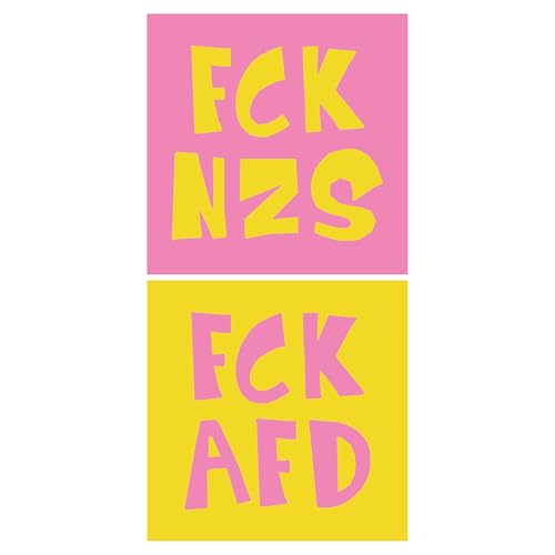 100x Aufkleber - FCK AFD & FCK NZS - Sticker - Outdoor Aufkleber - 5 2cm x 5 2cm - fck afd sticker fck nzs sticker aufkleber links farbenfroh