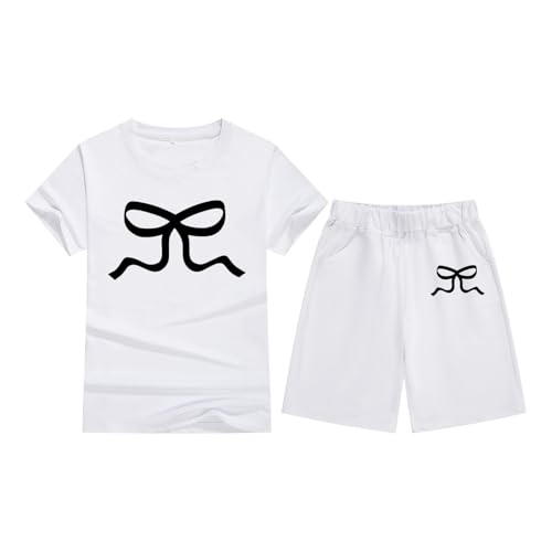 T-shirt col rond à manches courtes imprimé nœud bonbon pour femme