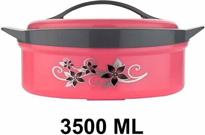 Image of Casserole Box for Food Searving Inner Steel Insulated Casserole Hot Pot Flowers Printed Chapati Box for Roti Set of 3-(1500ml, 2500ml, 3500ml)