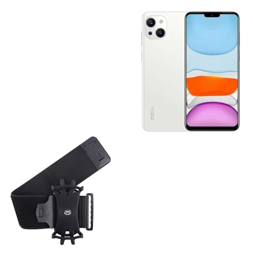 BoxWave Holster Compatible with Meizu M10S - ActiveStretch Sport Armband, Adjustable Armband for Workout and Running - Jet Black