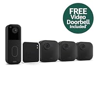 Blink Outdoor 4 (3pk System) + FREE Blink Video Doorbell (Black) | Wireless HD Smart Security Bundle | Two-Year Battery Life | DIY Install | Two-Way Talk | Motion Detection | Sync Module 2 Included