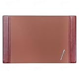 Dacasso Mocha Leather Side-Rail Desk Pad/Desk Protector, 38