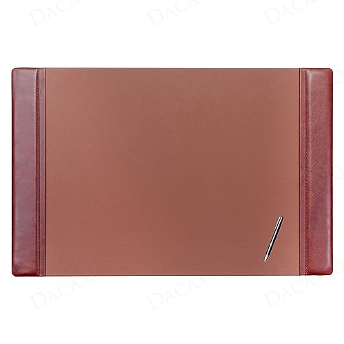 Dacasso Mocha Leather Side-Rail Desk Pad/Desk Protector, 38
