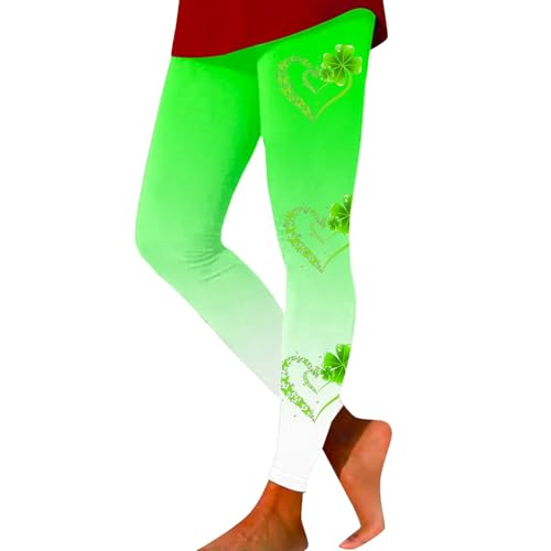 Generisch Leggins de San Patricio para mujer, elásticos, ajustados, informales, pantalones de corte boot cut para vacaciones, Verde militar., XL