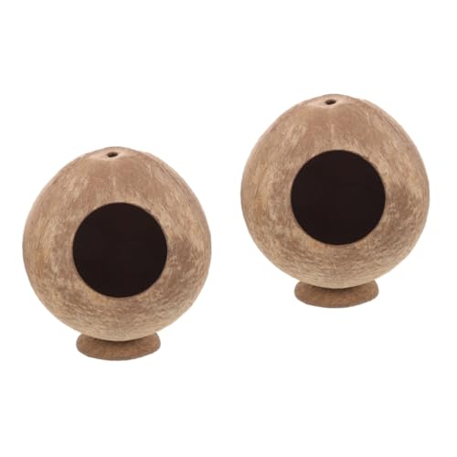 BELLIFFY 2個 ハムスターココナッツ殻の巣 hamster ハムスター cute play あでる pet ハムスターの小さな隠れ家 ハムスターハウス小 ハムスター小屋 ココナッツの殻