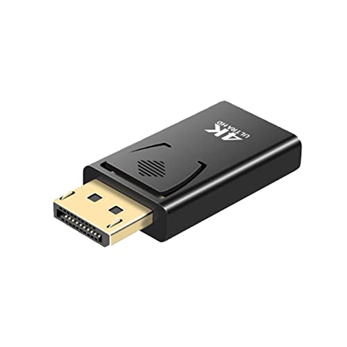 iJiGui 4K Adaptador de Displayport DP a HDMI, DP Convertidor Macho a Hdmi Hembra, con Chapado en Oro, Ultra Full HD de 1080p, para PC, TV, Monitor y Proyector Negro
