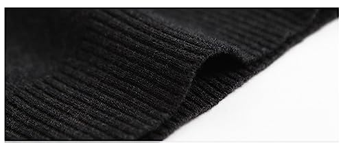 Men's Pullover Sweater V Neck Fleece Cotton Knit Sweater Solid Color Oversized Thermal Sweater4