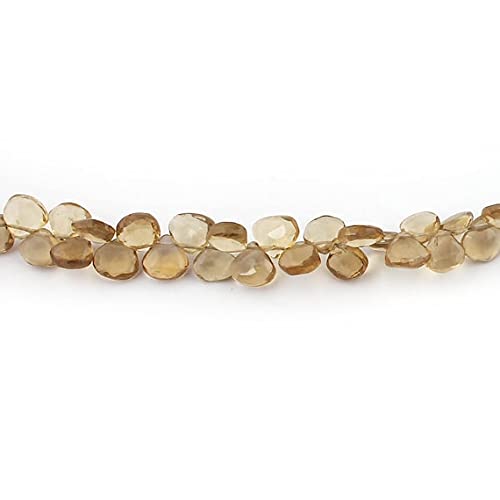 Beer Quartz perles briolettes cœur 5mm-6mm sur fil de 9,5 pouces SB3476