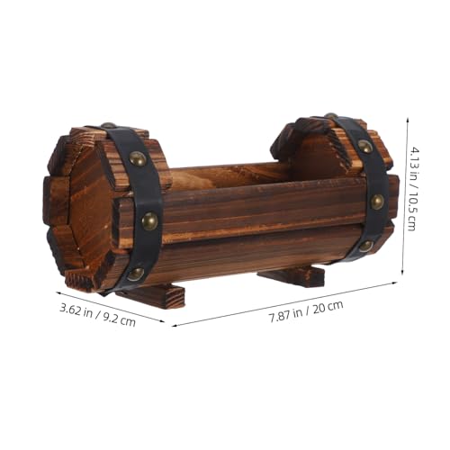 Jardinière bois carbonisé pour balcon champêtre chic