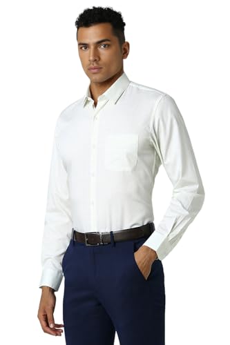 Image of Peter England Men Cotton Solid Slim Fit Shirt