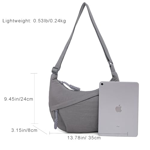 Image of Crescent Crossbody Bags for Women Nylon Travel Luna Hobo Bag Dumpling Purse