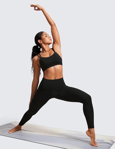 CRZ YOGA Softness Mold Butterluxe V Neck Sports Bras for Women - Workout Top Double Spaghetti Straps Wireless Yoga Clothes4