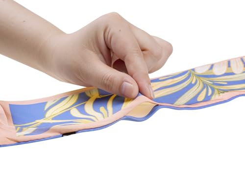 Women's Floral Printed Contrast Color Scarf, Skinny Long Hair Ribbon Neck Tie Scarves Neckerchief4