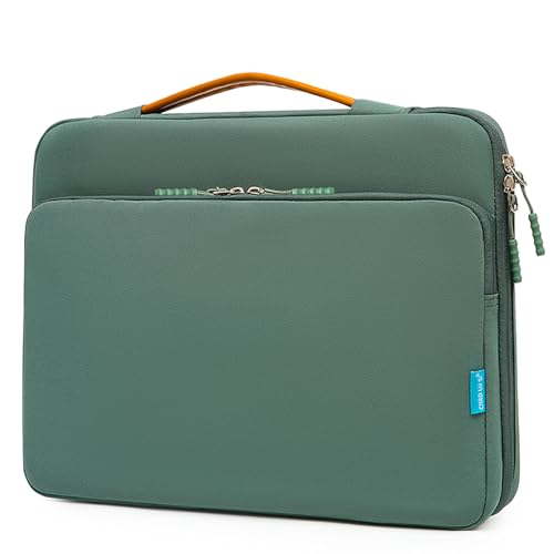 Veki 15 16 Pulgadas Funda para Portátil Impermeable, Anti rasguños Funda Ordenador Portátil, Fundas Blanda PC Portátiles, Bolsa de Transporte para MacBook, Acer, HP, Dell, Lenovo, Asus (Verde)