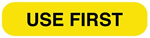 United Ad Label Medication Instruction Labels USE First, 1-5 8 x 3 8 , Permanent Paper Label, Yellow, One Roll of 1000 Labels