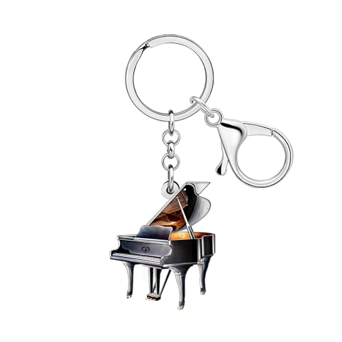 YAYAKO Llavero Acrílico Piano Regalos para Amantes de la Música para Pianistas Profesores Músicos Mujeres Accesorios para Bolsos Mochilas Charms (Negro)