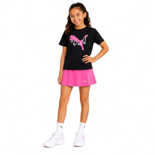 Image of PUMA Girls Athletic Skort Set - 2 Piece Workout Set Active Skirt with Shorts & Short Sleeve T-Shirt Girls Athletic Outfit
