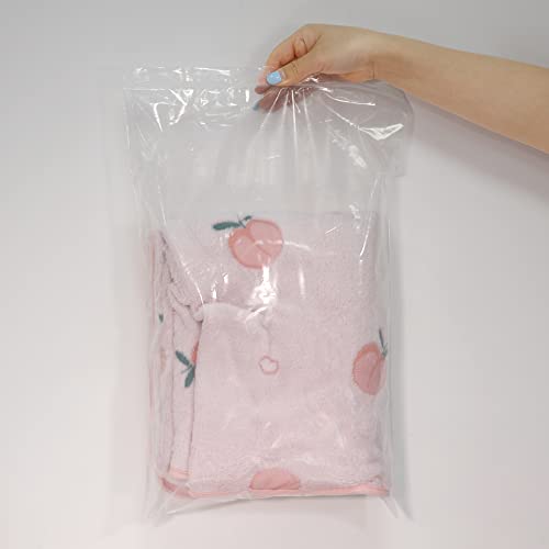 200 Count - 12" x 18", 2 Mil Clear Plastic Reclosable Zip Poly Bags with Resealable Lock Seal Zipper for Clothing, T-Shirts, Pants by iMailer - Image 5
