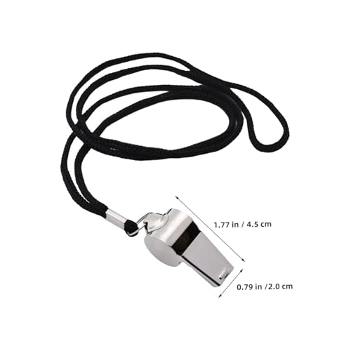Silbatos de árbitro y entrenador acero inoxidable 6 pzas con cordón miniatura 2