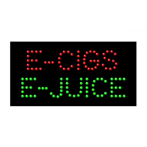 LED E-Cigs & E-Juice Sign for Smoke Shops, 19