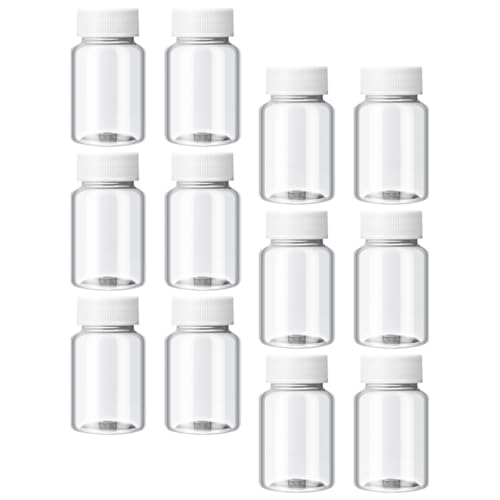 DIYEAH Lot de 12 Bouteilles de Voyage Rechargeables 50 ML Transparentes avec Bouchons Étanches, Contenants Plastiques pour Cosmétiques et Soins Personnels, Pratiques et Portables