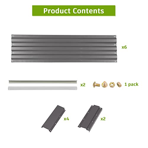 Leisurelife Galvanized Raised Garden Bed Metal Planter Box Outdoor Kits For Gardening Vegetables Herb Flower Beds, 8X4Ft, Grey #TOP6