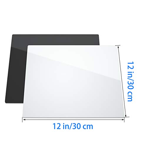 Niubee Acrylic Reflective Display Board For Product Photo Background Shooting Tables Props (12X12 Inch, Black + White) #TOP5