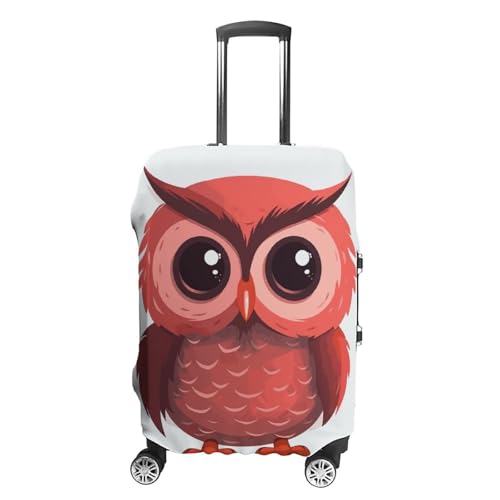 Carry on Luggage Cover Cute Red Owl Suitcase Covers for Luggages Tsa Approved Travel Luggage Sleeve Protector Elastic Suitcase Protector Anti-Scratch Washable Fits 19-30 Inch Case -M