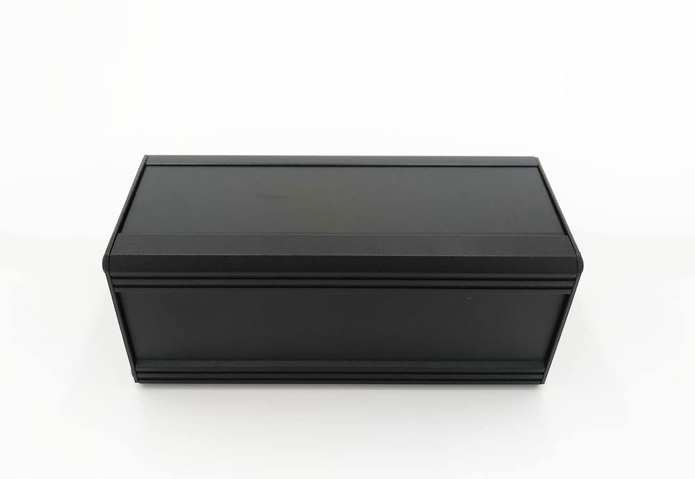 Cheval Multipurpose Aluminum Enclosure Heatsink DIY Project Box (Aluminum and Aluminum extrude Enclosure with Mount bar (2U) 86 x 100 x 200 mm.) Black