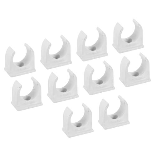 Image of sourcing map 10PCS PVC U-Shaped Conduit Clip Push in Saddle for 20mm Tube Dia Securing for Conduit Hose