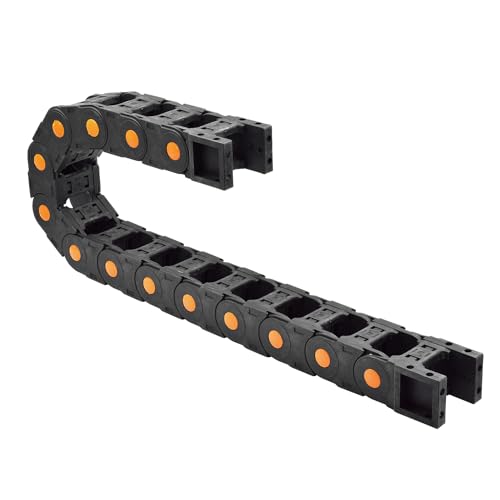 Qimoo 39.3 inch Plastic Drag Chain Cable Carrier, 1m Open Type Wire Drag Chain Cable Carrier R75 35 * 50mm Cable Drag Chain for CNC Router Electronic Industrial Machine