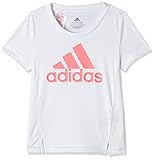 Amplia libertad de movimiento adidas G BL T T-Shirt, Girl\'S, White/Acid Red, 1112