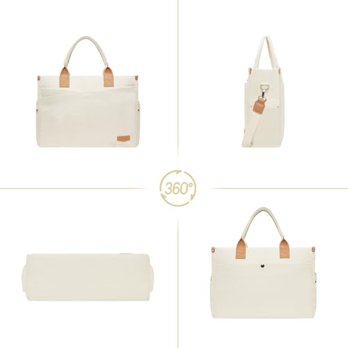 Bolso Tote para Laptop MOSISO 15-15.6 pulg Beige miniatura 6