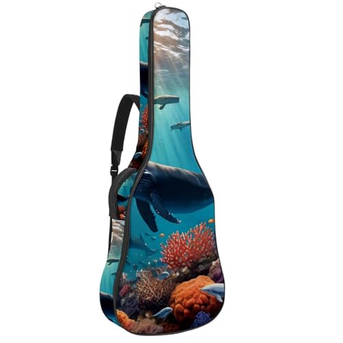 Housse de guitare acoustique étanche motif baleine pour modèle 40 et 41 pouces