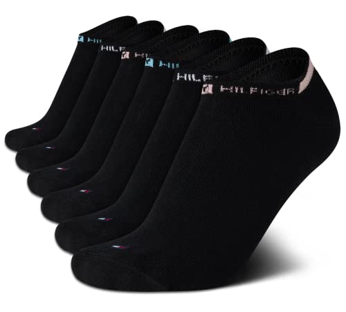 Image of Tommy Hilfiger Womens No Show Socks - 6 Pack Cotton Blend Lightweight Cushioned Flat Liner Socks for Women