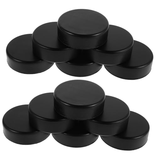 POPETPOP 20pcs Lightweight Pucks for Ice and Table Hockey Durable Black Pucks for Practice Sessions Portable Design for
