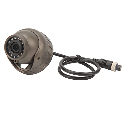 Caméra de Surveillance de Voiture, KIMISS DC 12 V Caméra Dôme Intérieure de Véhicule Enregistrement Audio Vidéo Grand Angle 100° IP67 Caméras de Surveillance de Vision Nocturne