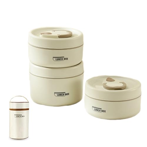 Fcnjsao Juego de fiambrera apilable para adultos, caja de comida para comidas calientes, de acero inoxidable, aislado con bolsa
