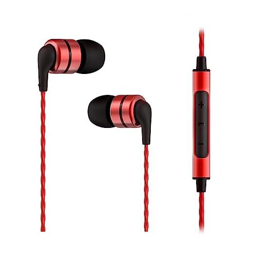SoundMAGIC E80C Kabelgebundene Ohrhörer mit Mikrofon, HiFi-Stereo-Kopfhörer, geräuschisolierende In-Ear-Kopfhörer, Bequeme Passform, hervorragender Bass, für Audiophile Musikfans und Musiker, rot