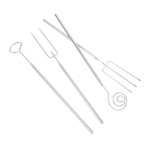CIYODO Stainless Steel Dessert Fork Set 4pcs for Candy Making Chocolate Dipping Easy to Clean and Comfortable Grip