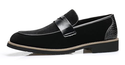 Mens Loafers Formal Dress Slip On for Men Prom Suede Penny Loafers Tuxedo Wedding Business Casual Moccasins Brown Dress Shoes for Men2