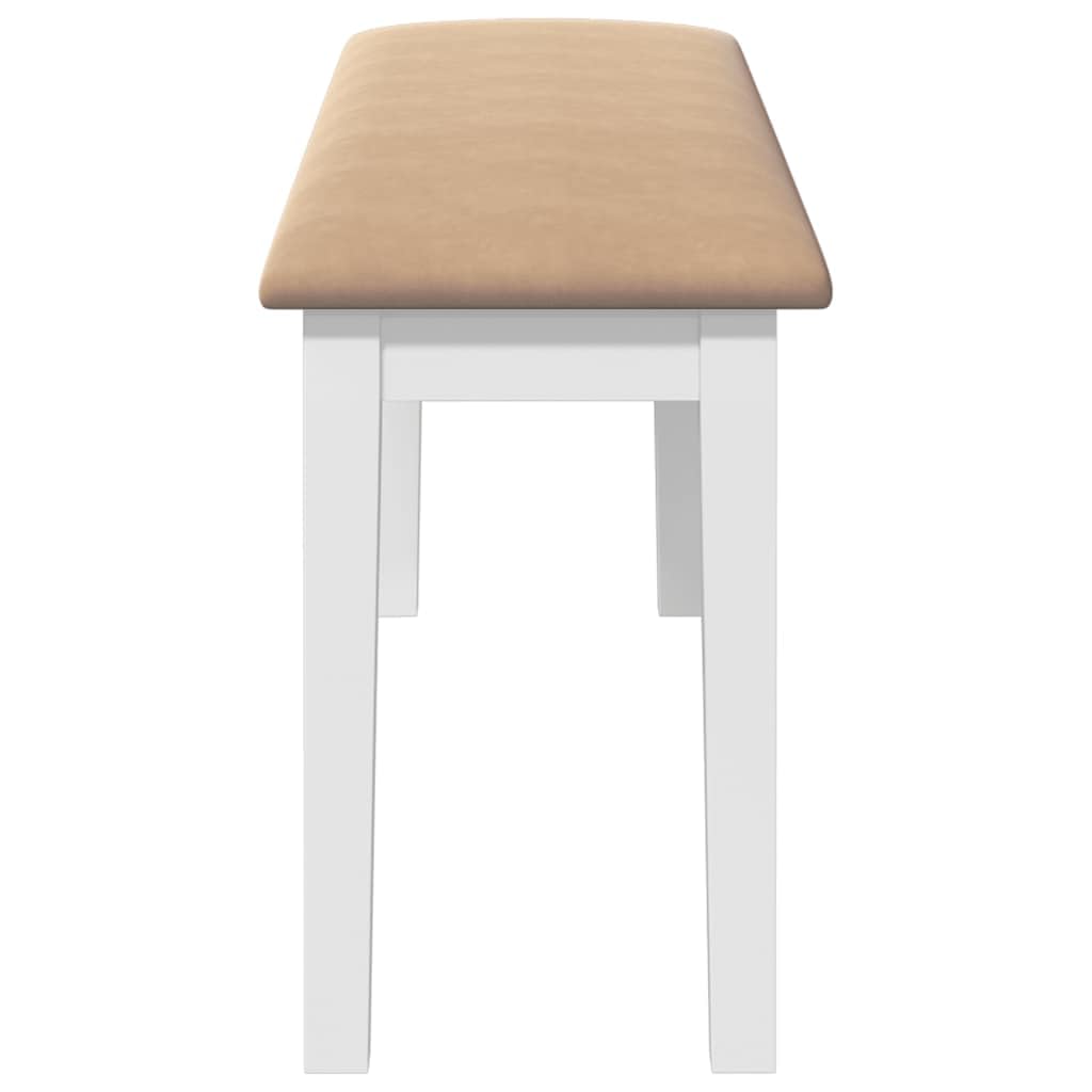 VidaXL Banc 110 cm Bois massif Blanc