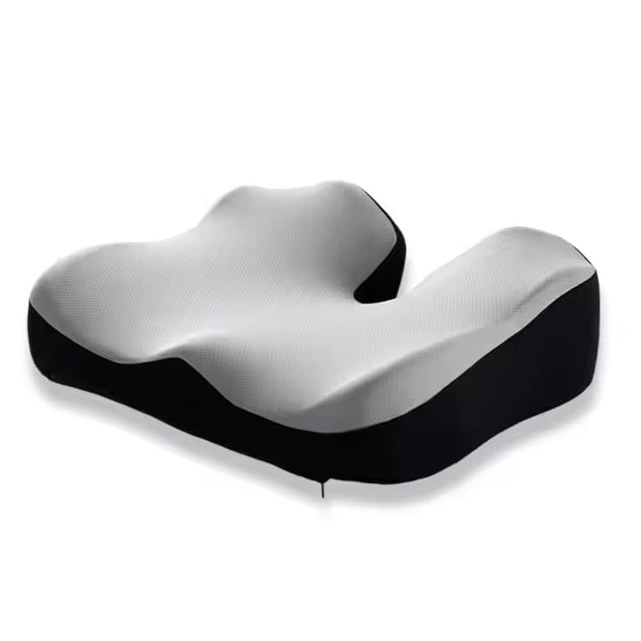 MIA - Cojín ergonomico Silla Oficina | Cojin Silla Ruedas antiescaras | Cojin Asiento de Coche Dolor Lumbar y hemorroides de Espuma Viscoelastico, Funda Lavable