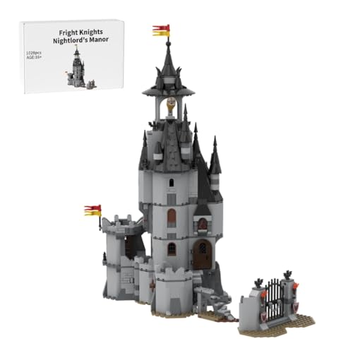 GoAssemb MOC-163423 Fright Knights Nightlords Manor Building Blocks Set, Medieval Castle Series for Adults, Intricate Gothic Architecture, Collectible Display Model, 1028 Pieces