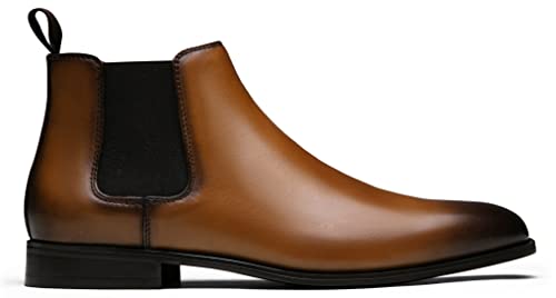 Image of Jousen Mens Chelsea Boots Leather Slip On Dress Boots